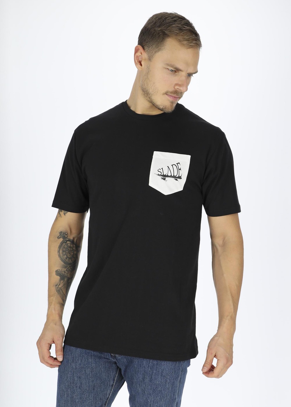 Pocket Tee, Black, Xs,  T-Shirts