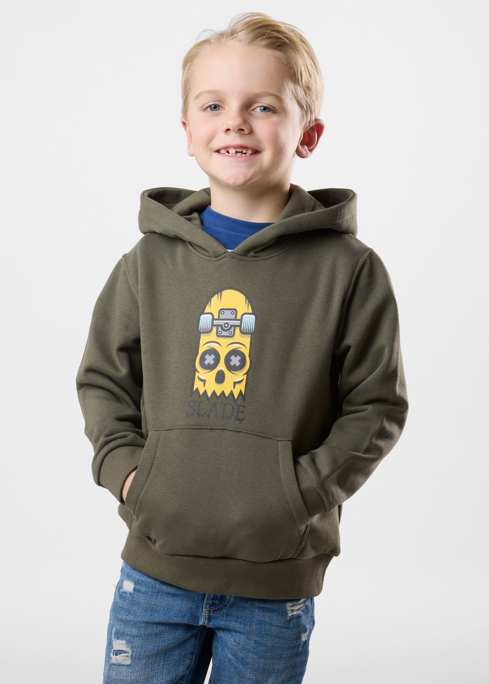 Halfboard Hood Jr, Olive, 160,  Hoodies