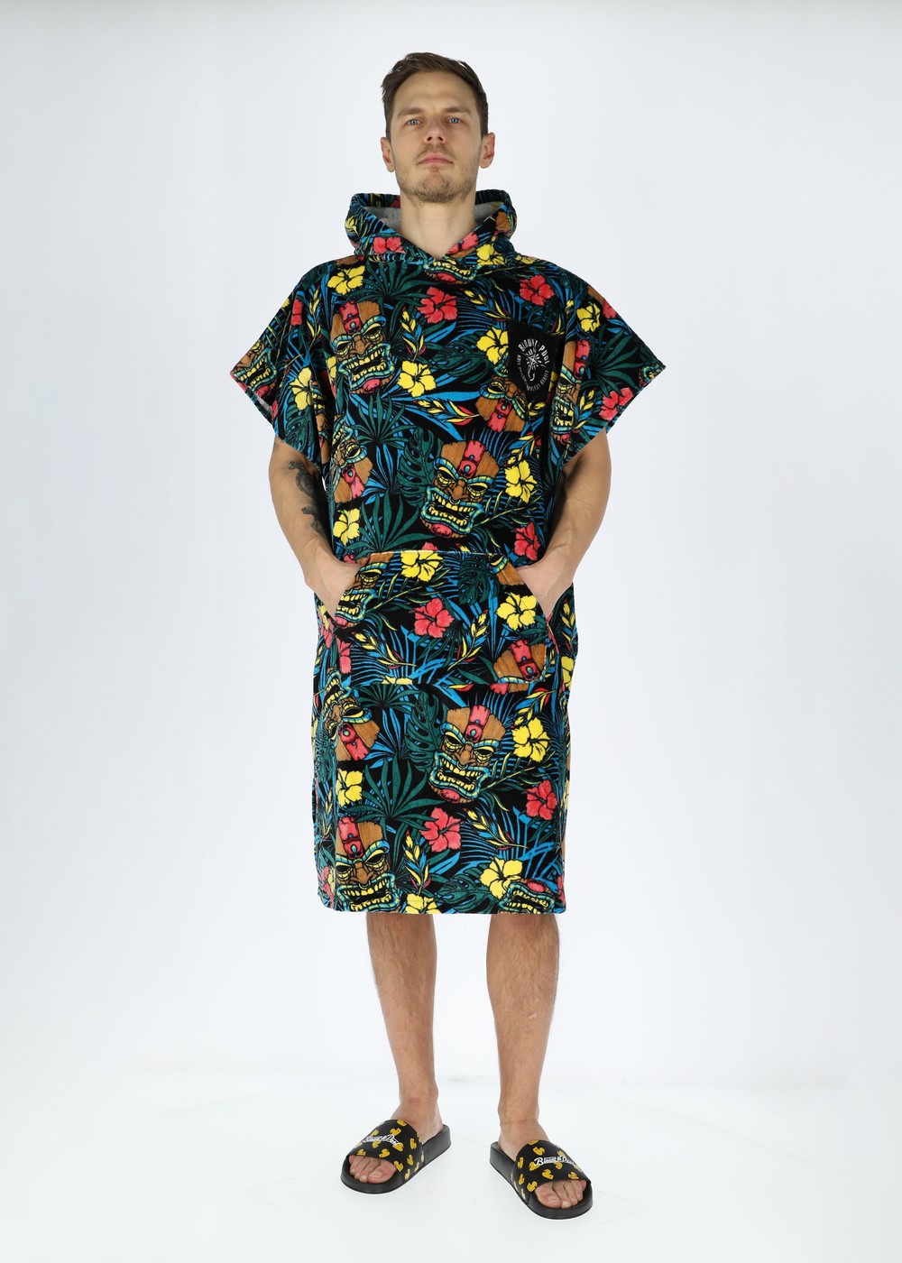 Tropical Beach Poncho, Toteme Palm Black, Onesize,  Handdukar