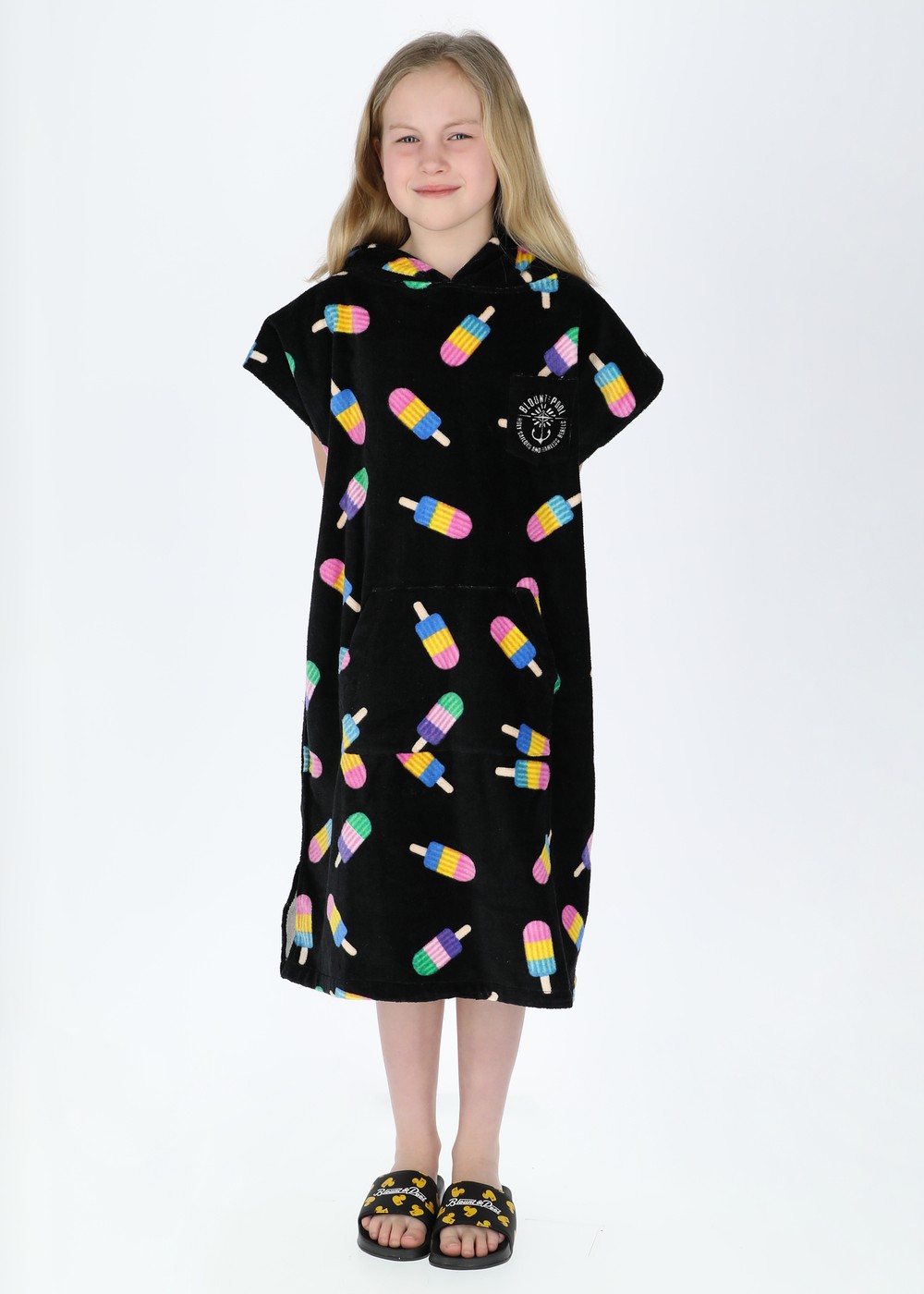 Tropical Beach Poncho Jr, Black Ice Cream, Onesize,  Badkläder