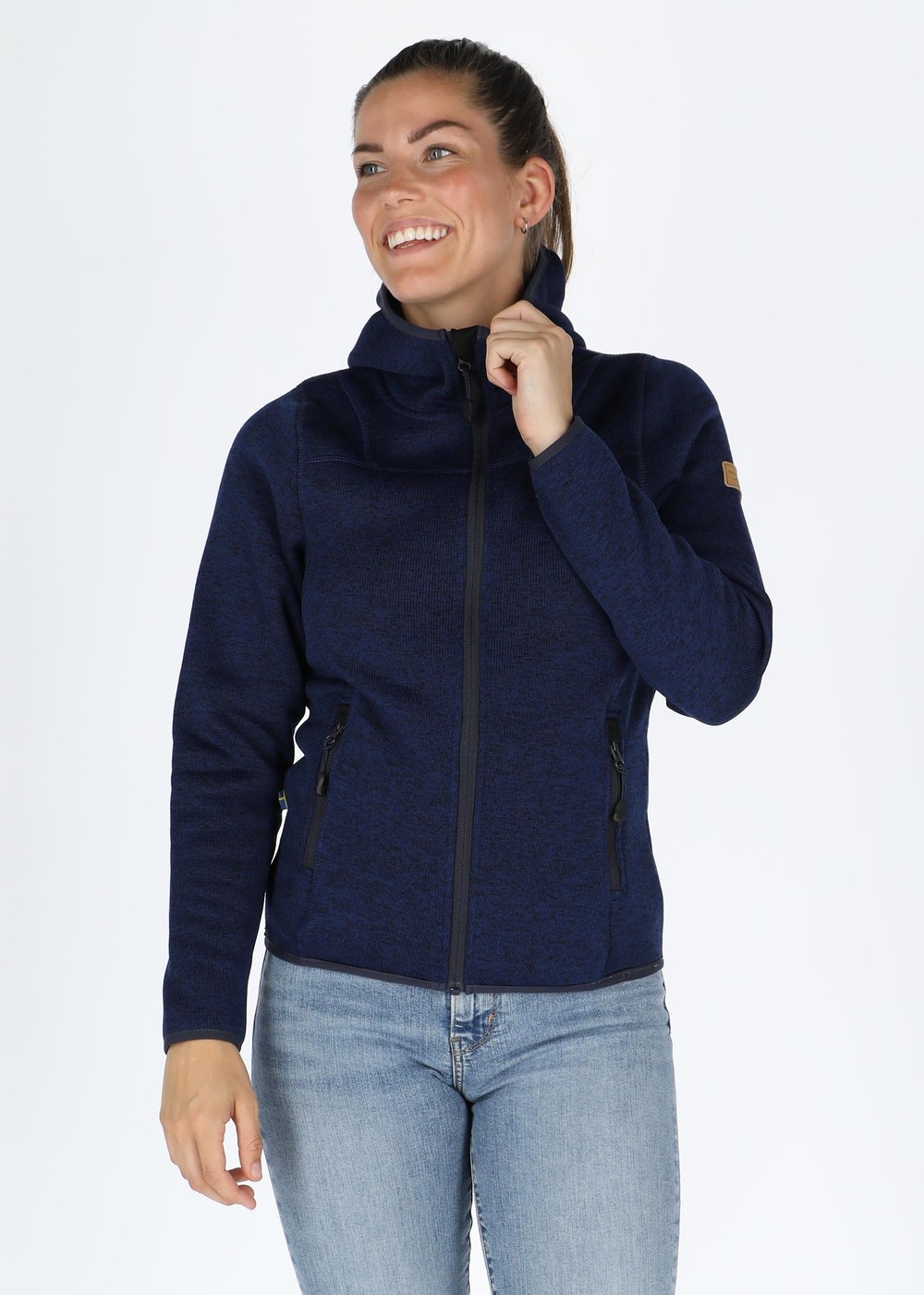 Reykjavik Fleece Hood Jacket 2.0 W, Navy Melange, 46,  Fleecetröjor Reykjavik Fleece Hood Jacket 2.0 W, Navy Melange, 46,  Fleecetröjor