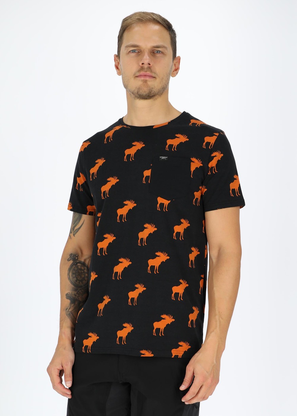 Elk Tee, Black/Orange, Xl,  T-Shirts