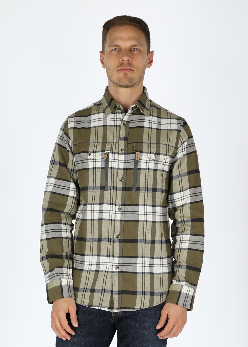 Nordkap Flannel Shirt, Olive Check, L,  Långärmade Skjortor