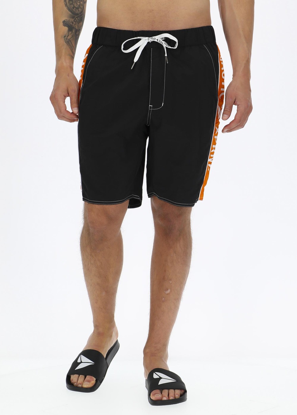 Ocean Beachshorts, Black/Orange, Xl,  Badbyxor