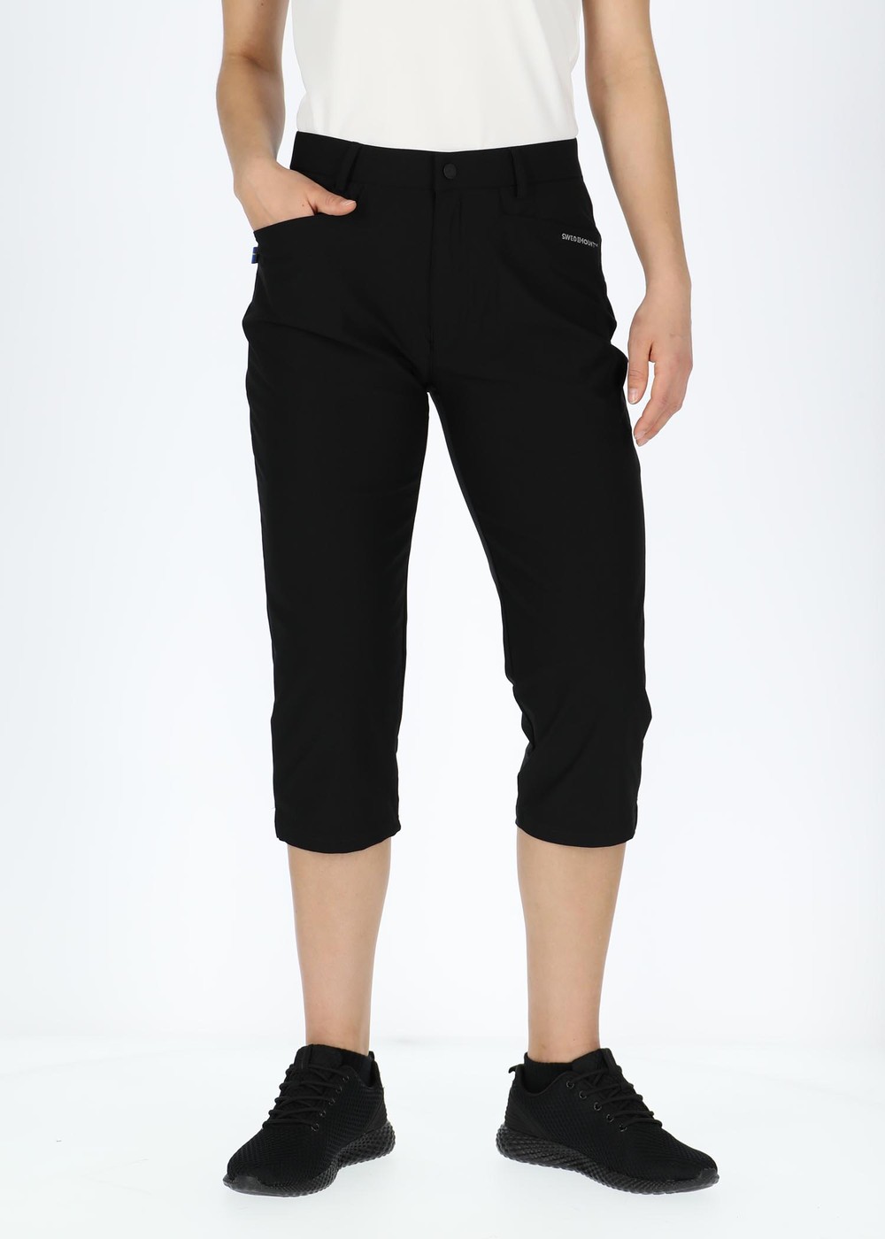 On Course Stretch 3/4 Pants W, Black, 44,  Löparkläder