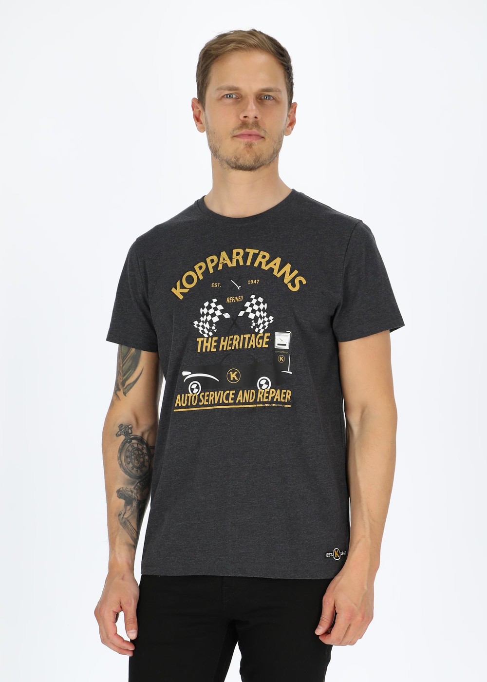 Car Tee, Dk. Grey Melange, S,  T-Shirts