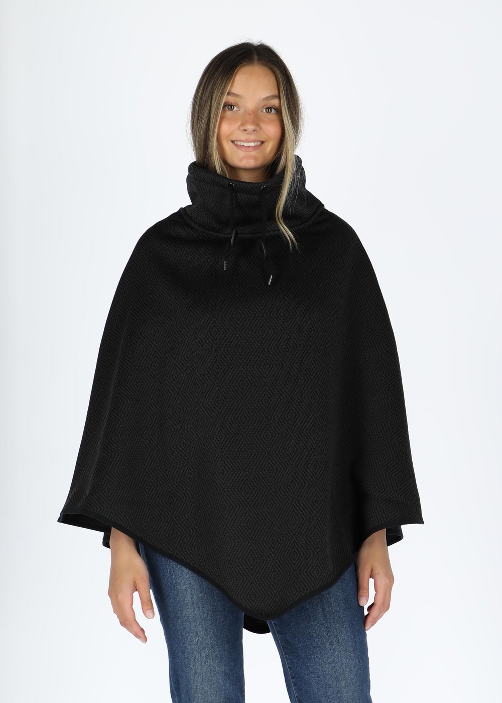 Caracas Fleece Poncho, Black, Onesize,  Vårjackor