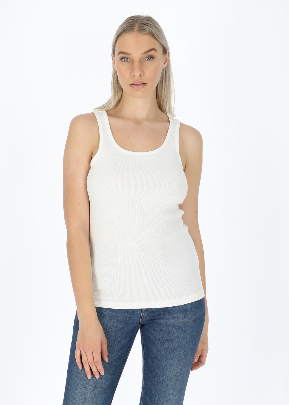 Ellen Rib Tank, White, 44,  Toppar Ellen Rib Tank, White, 44,  Toppar