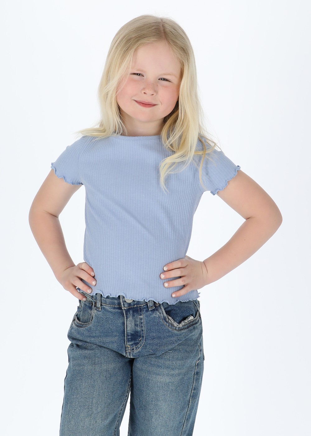 Rib Top G Jr, Lt. Blue, 130,  Linnen Rib Top G Jr, Lt. Blue, 130,  Linnen