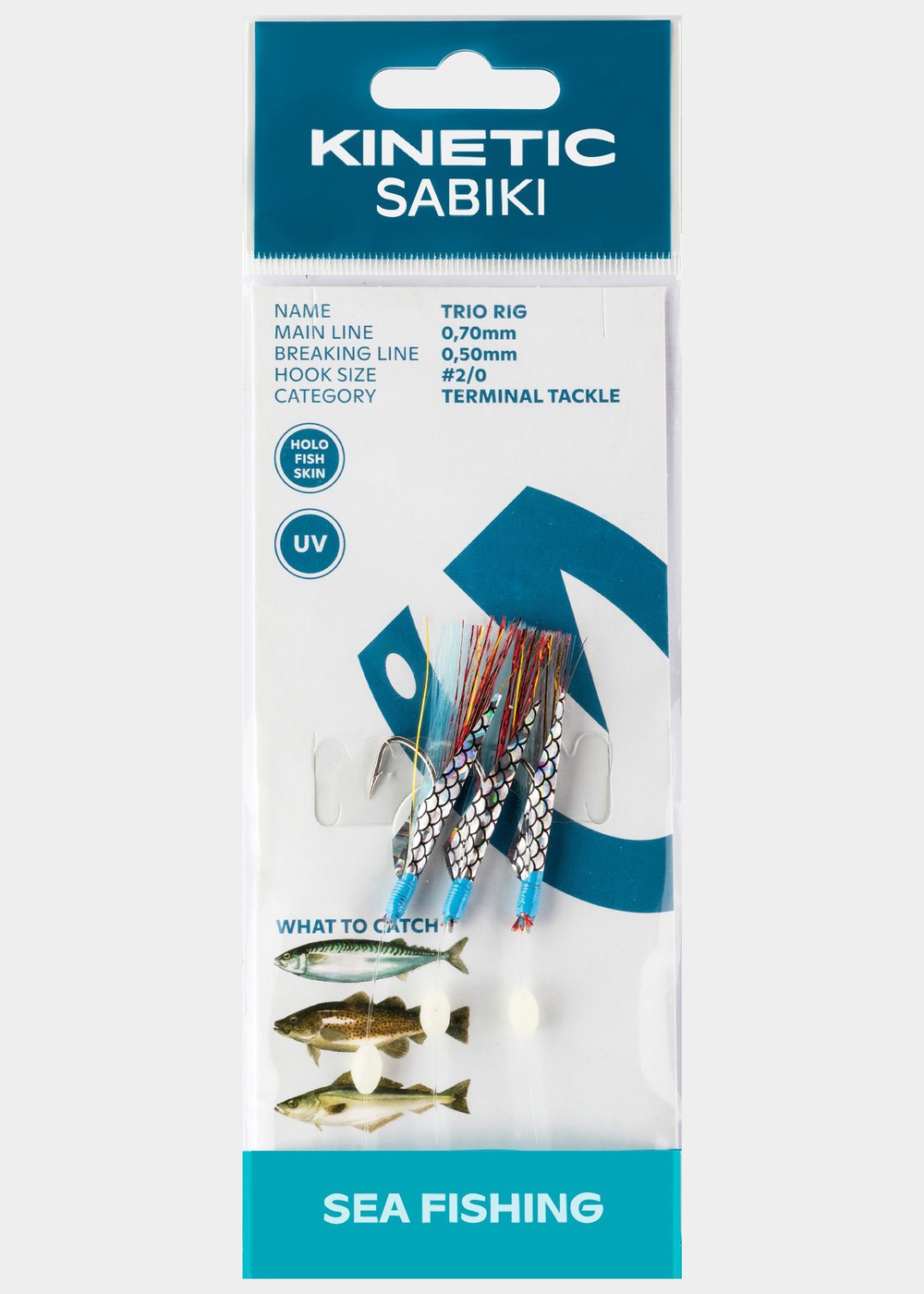 Kinetic Sabiki Trio, #2/0 Red/Blue Flash, No Size,  Krokar