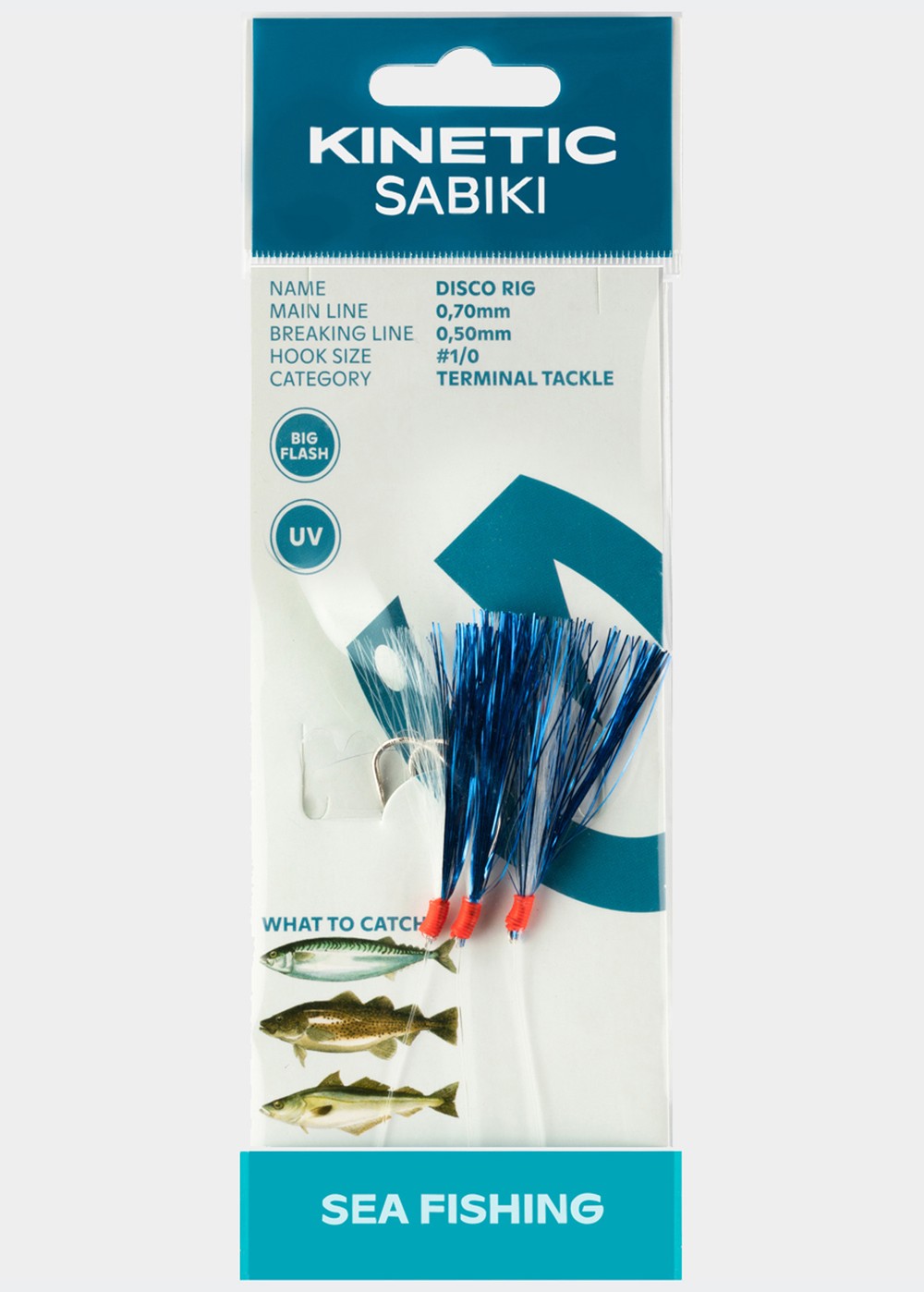 Kinetic Sabiki Disco, Blue/White Flash, 1/0,  Krokar