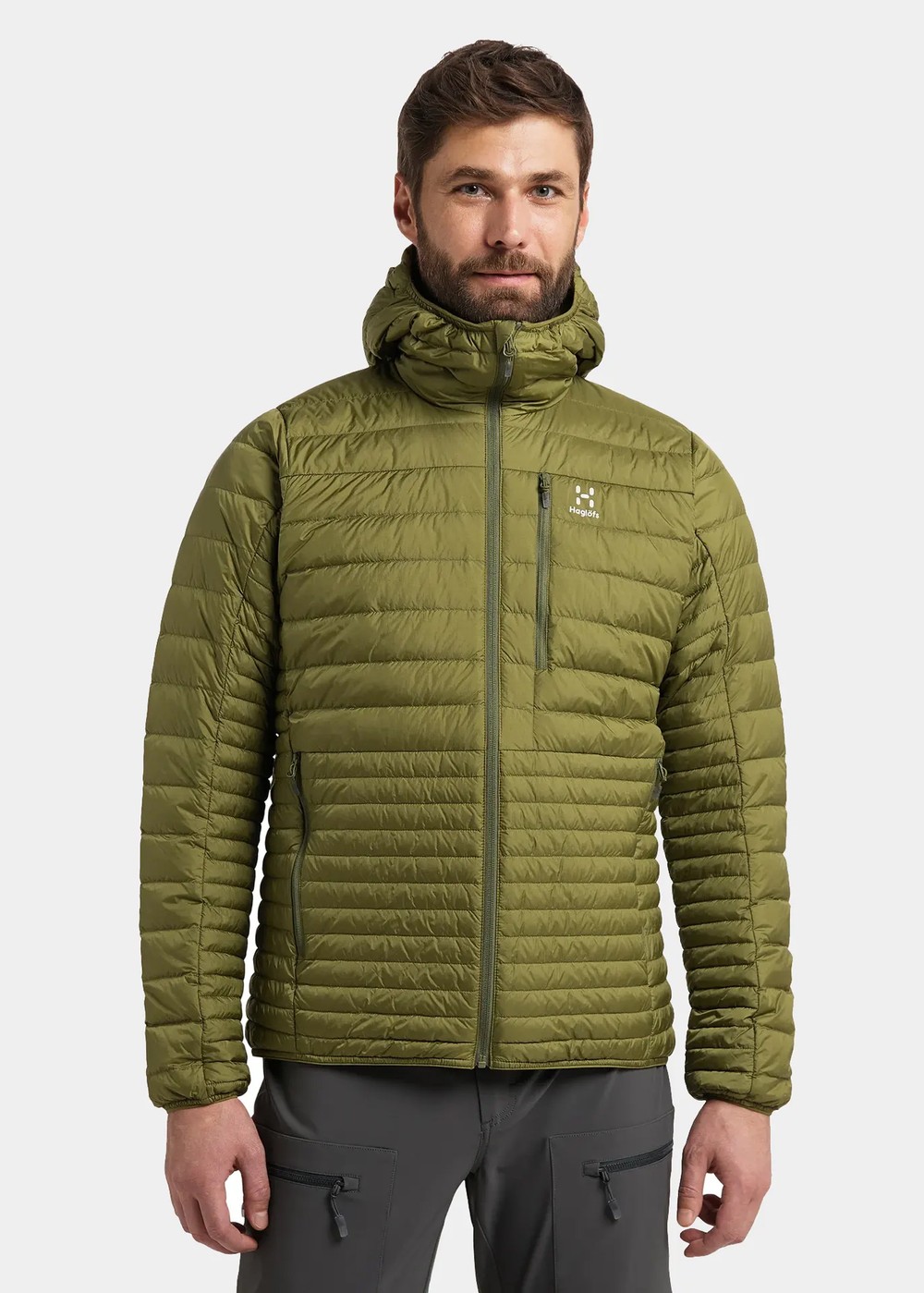 Micro Nordic Down Hood Men, Olive Green, S,  Vinterjackor