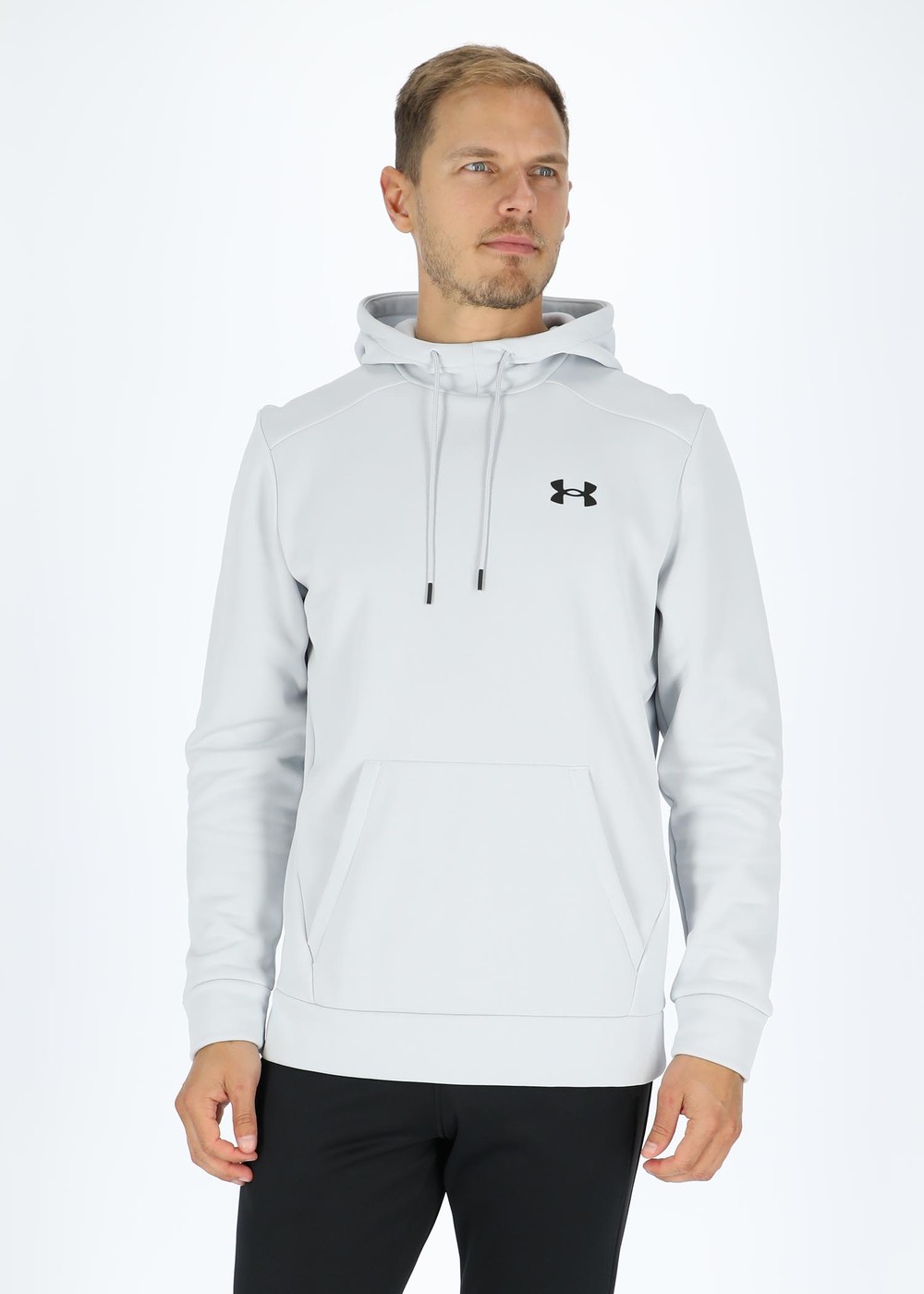 Ua Armour Fleece Hoodie, Halo Gray, Xl,  Hoodies