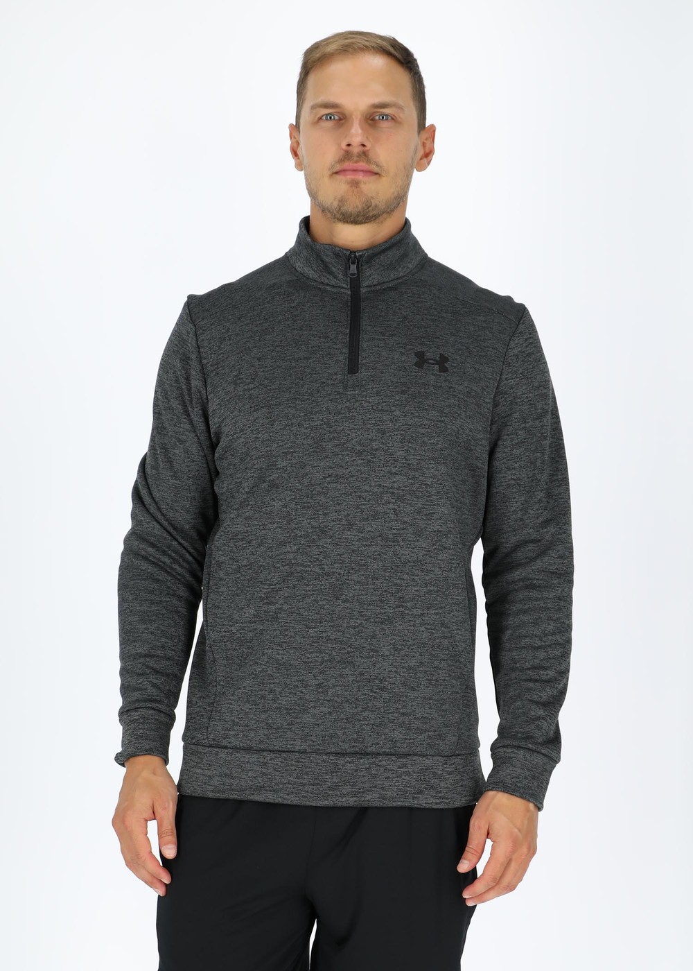 Ua Armour Fleece 1/4 Zip, Pitch Gray, S,  Löparkläder