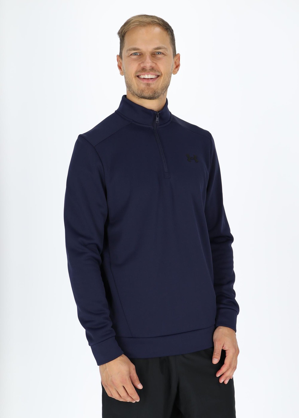 Ua Armour Fleece 1/4 Zip, Midnight Navy, S,  Löparkläder