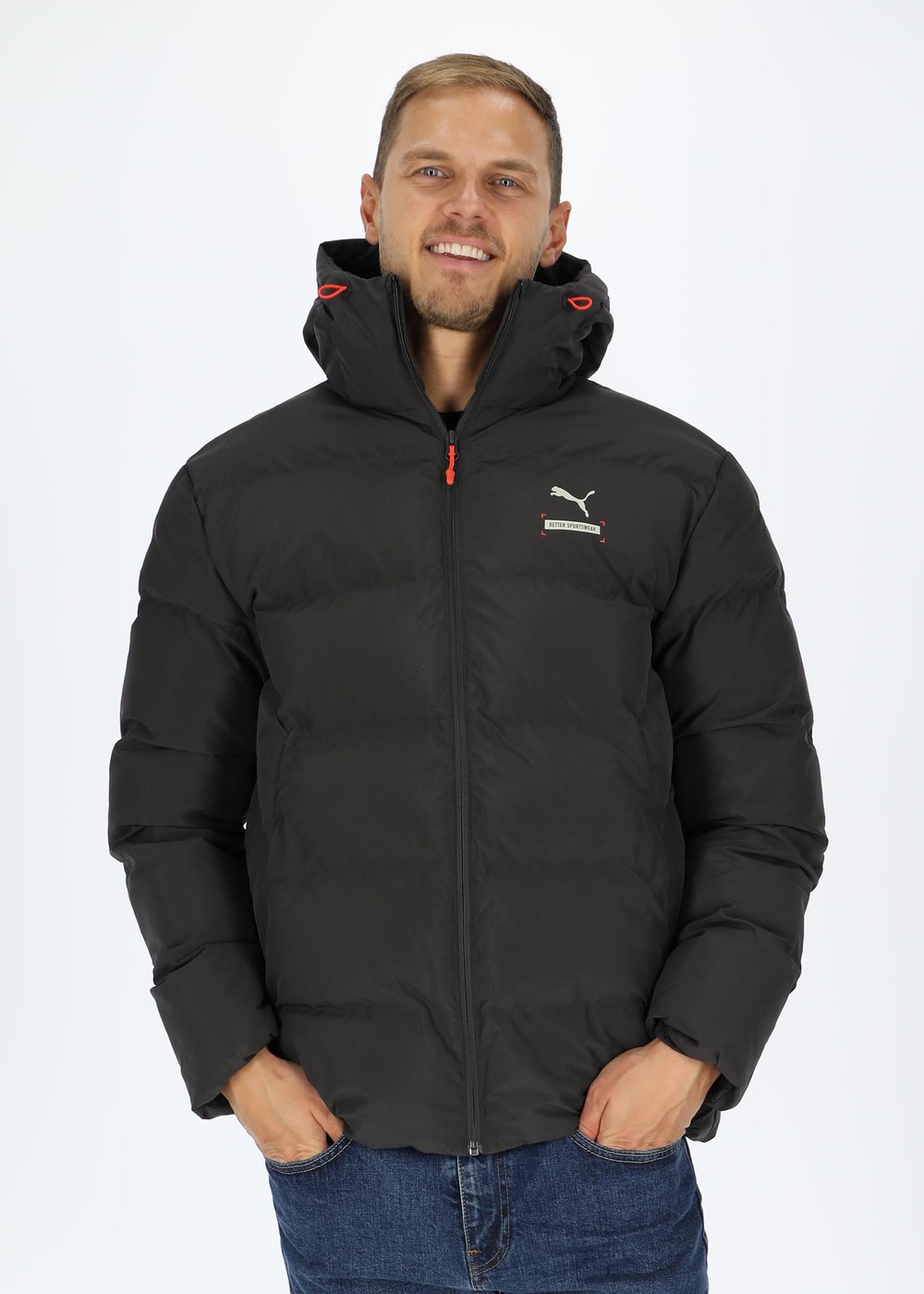 Better Sportswear Hooded Puffe, Phantom Black, M,  Höstjackor