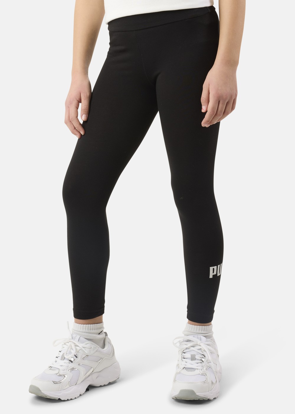 Ess+ Logo Leggings G, Puma Black, 164,  Träningstights