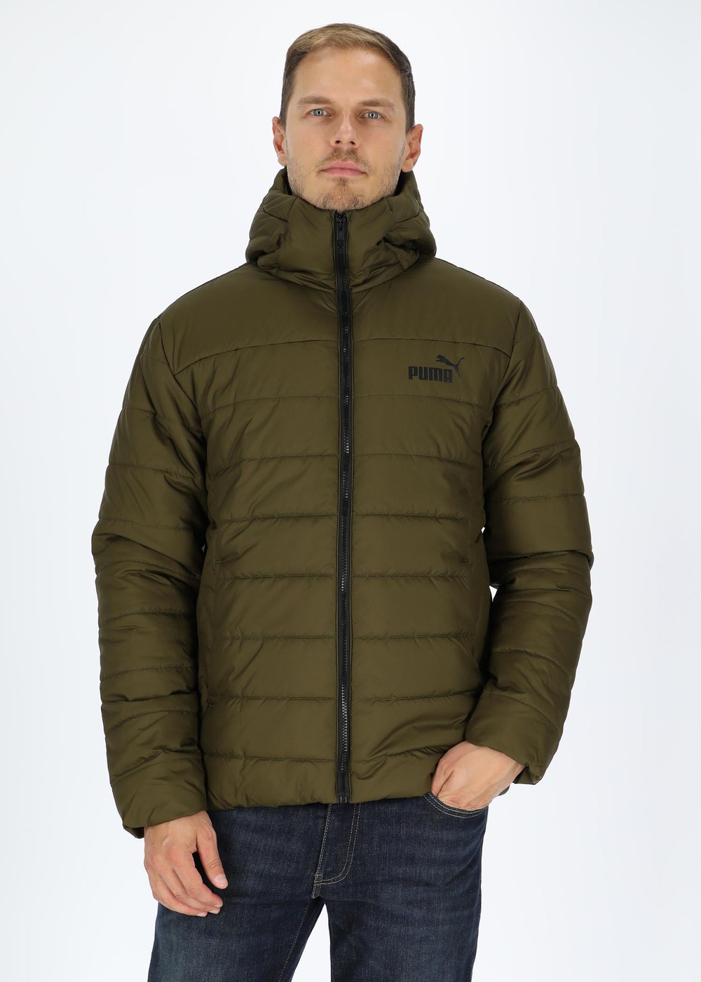 Ess Hooded Padded Jacket, Deep Olive, Xl,  Vinterjackor