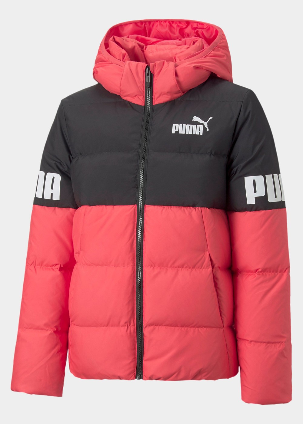 Puma Power Down Hooded Puffer, Salmon, 140,  Vinterjackor | Träningskläder//Junior//Aktivitet//Träningstights | Padelspecialisterna