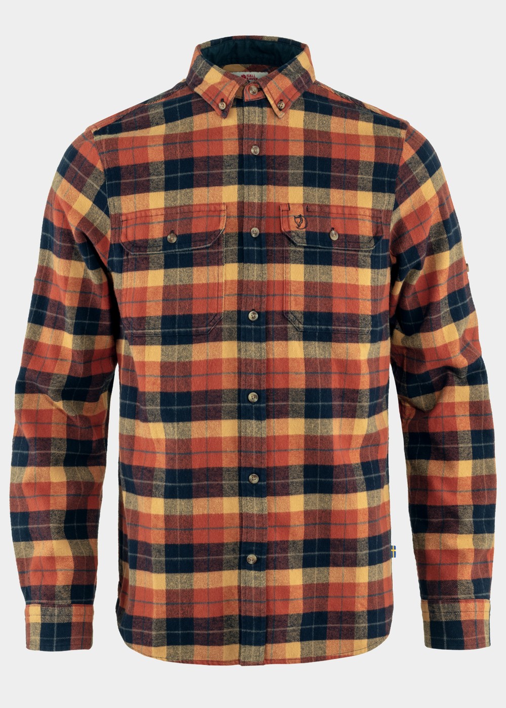 Singi Heavy Flannel Shirt M, Autumn Leaf-Dark Navy, M,  Vandringsskjortor