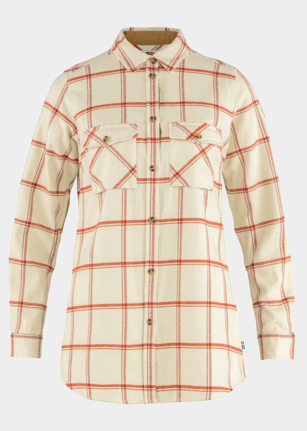 Övik Twill Shirt Ls W, Chalk White-Cabin Red, Xl,  Långärmade Skjortor