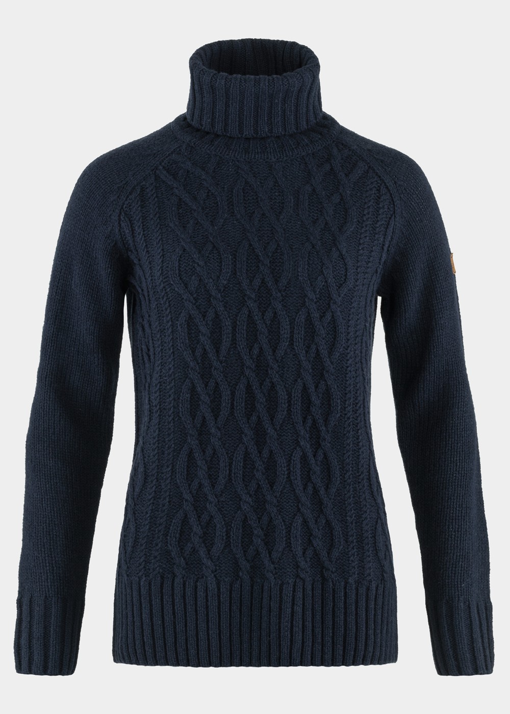 Övik Cable Knit Roller Neck W, Dark Navy, Xl,  Stickat