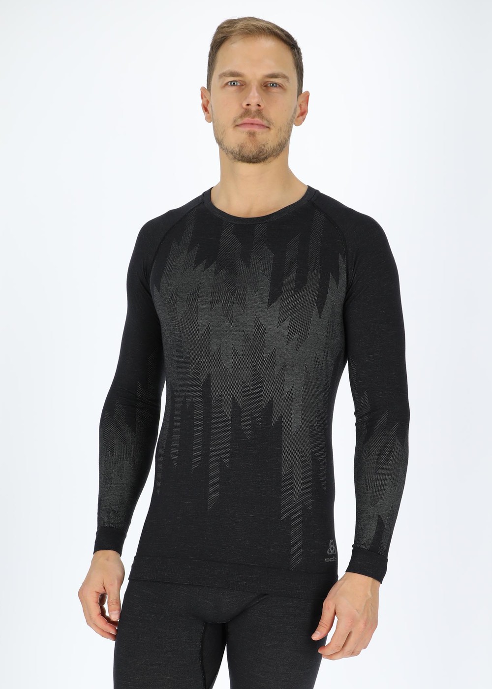 Odlo M Crew Neck L/S Kinship P, Black Melange, Xl,  Underställströjor