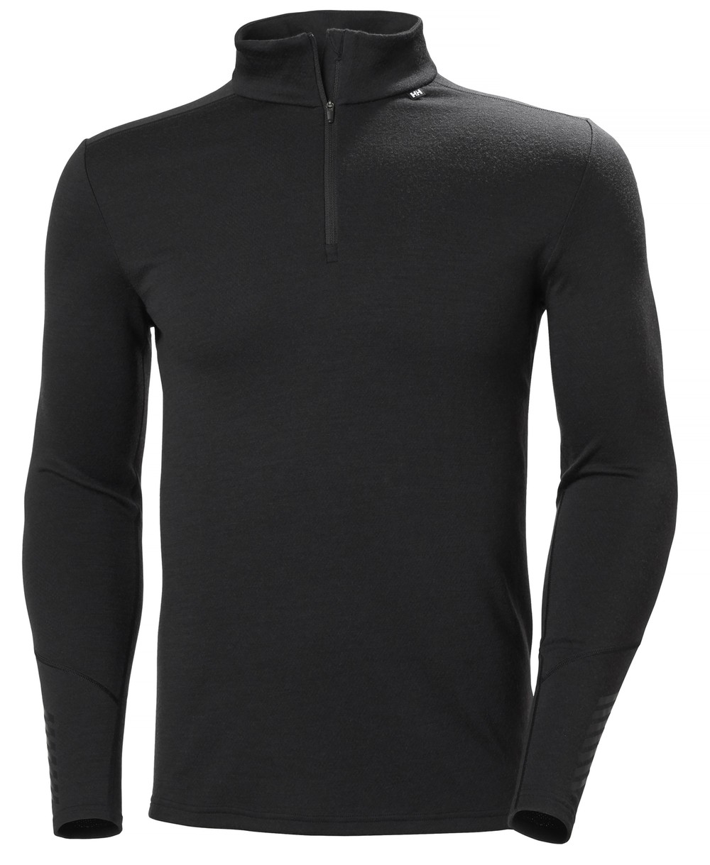 Lifa Merino Midweight 1/2 Zip, 990 Black, S,  Ullunderställ