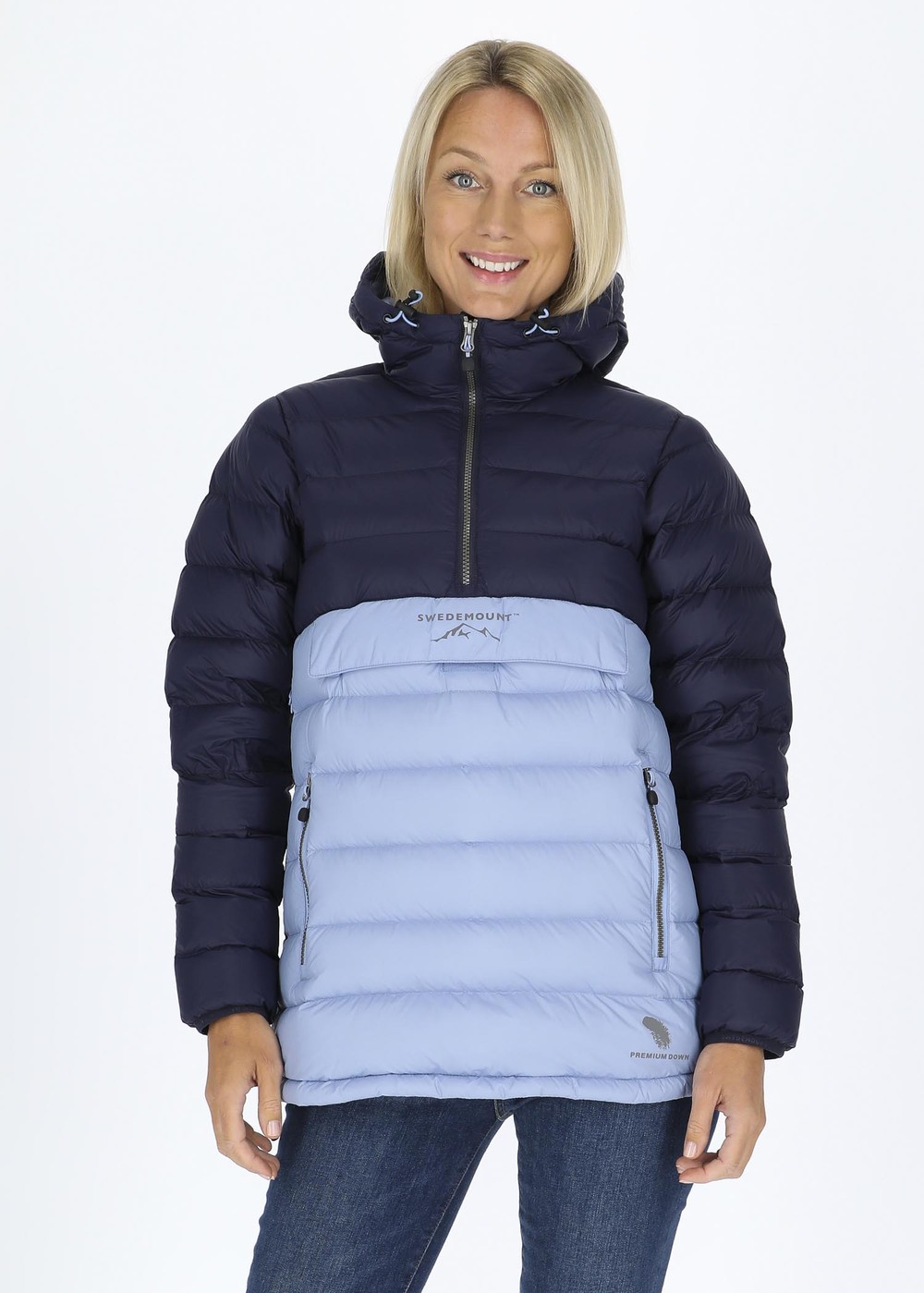 Östersund Down Anorak W, Dk.Navy/Dusty Blue, 38,  Anorak