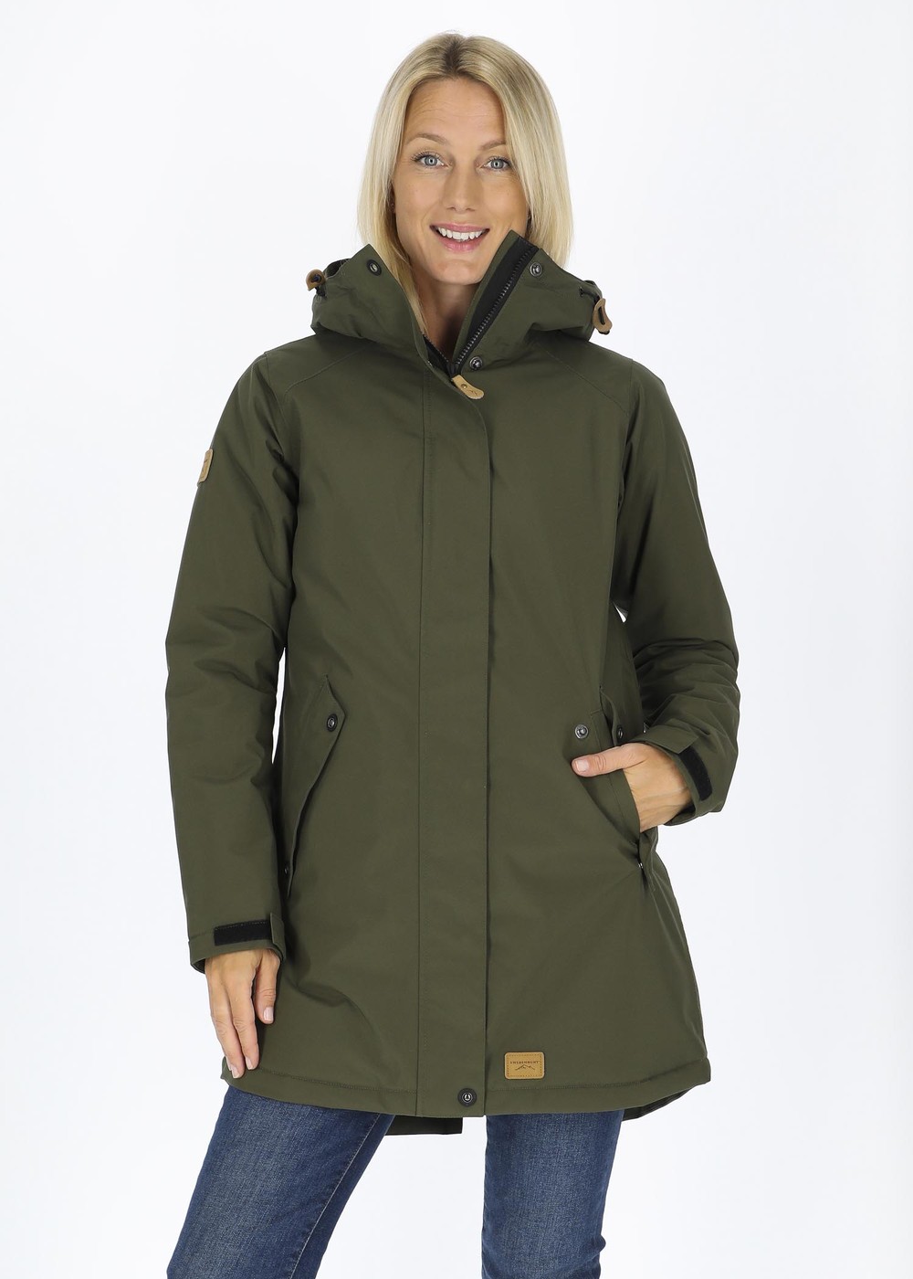 Sarek Insulated Coat W, Olive, 34,  Vårjackor