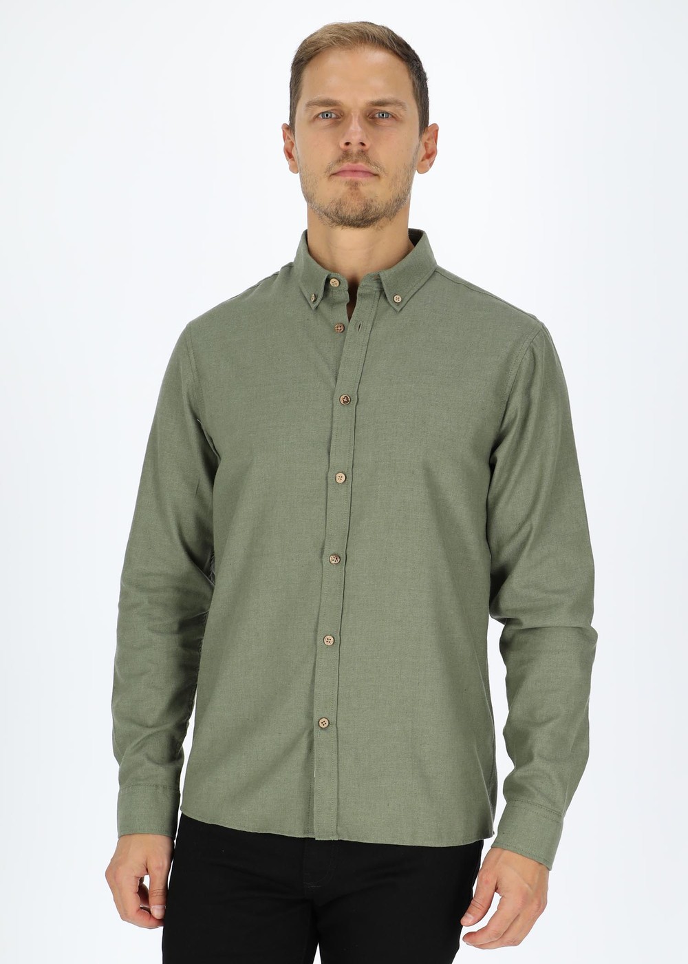 Sdpete Sh, Dusty Olive Melange, 2xl,  Långärmade Skjortor Sdpete Sh, Dusty Olive Melange, 2xl,  Långärmade Skjortor