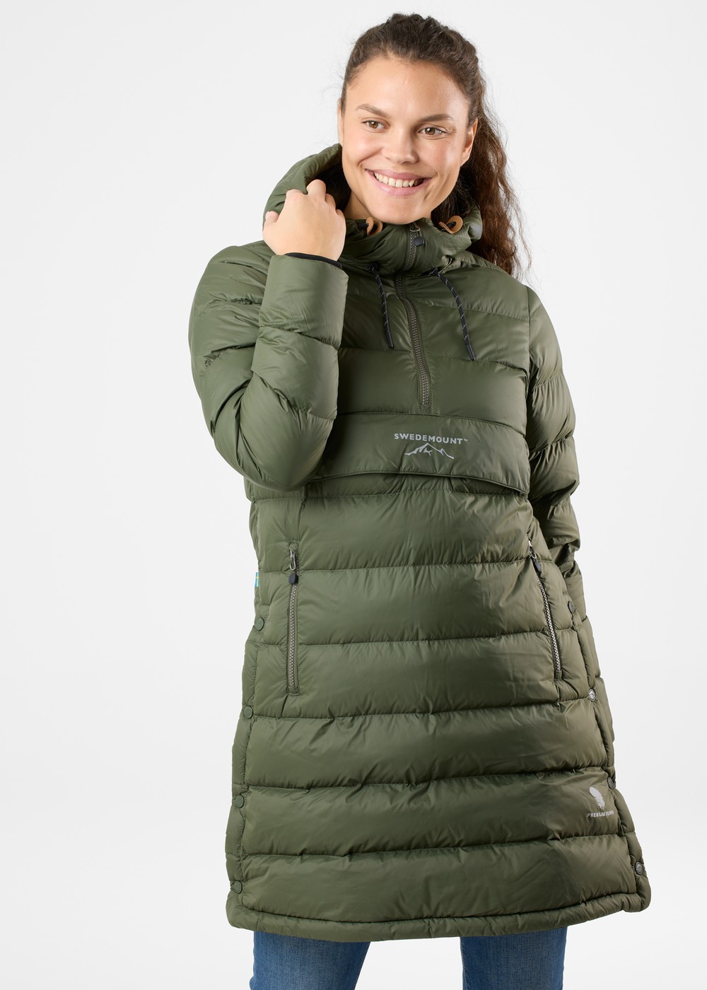 Östersund Down Anorak Long W, Olive/Olive, 38,  Anorak
