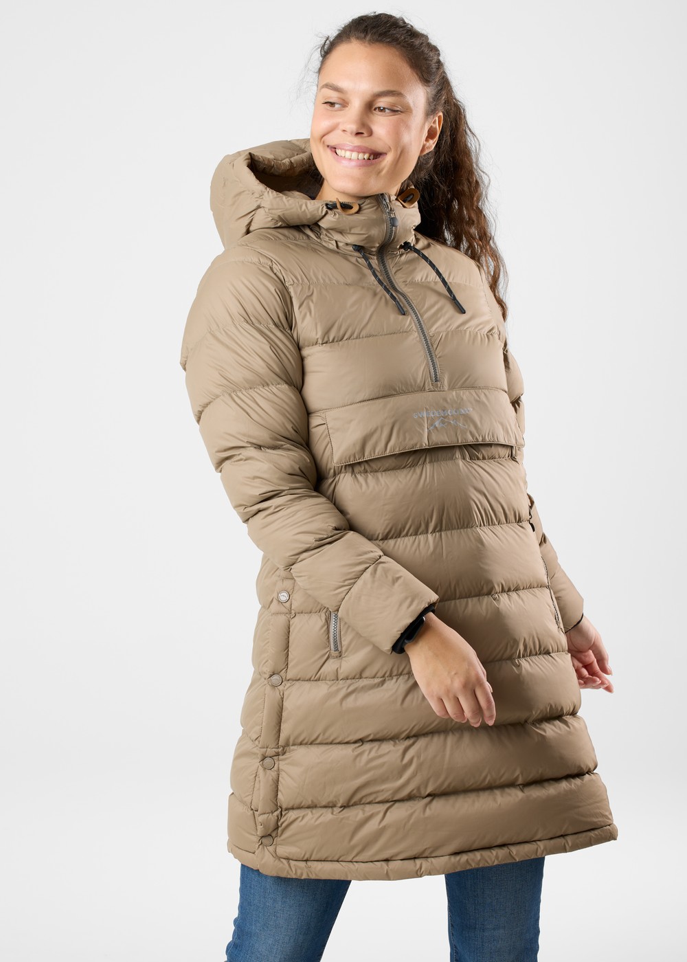 Östersund Down Anorak Long W, Cappuccino/Cappuccino, 44,  Anorak