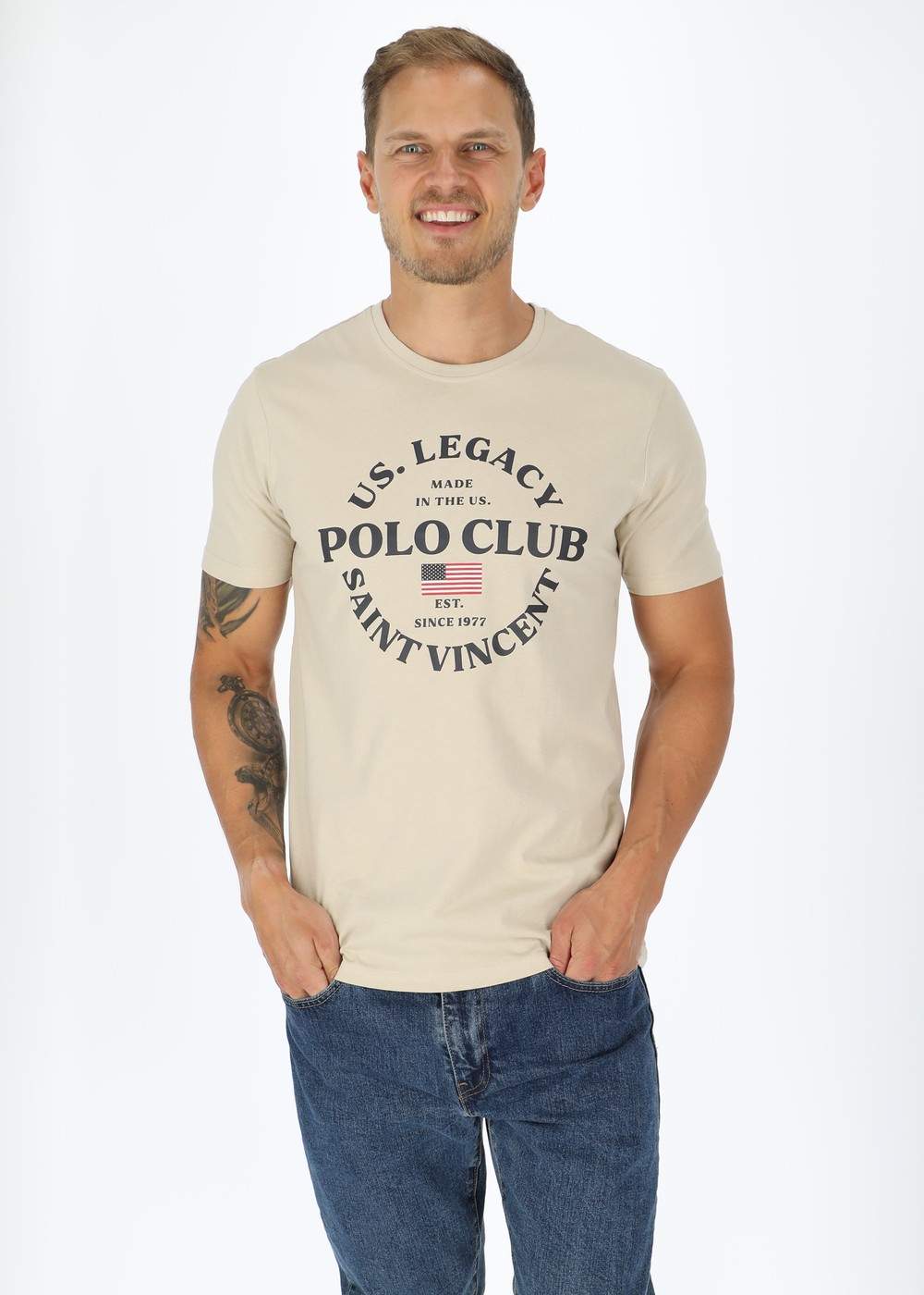 Dallas Tee Swe, Beige, L,  T-Shirts