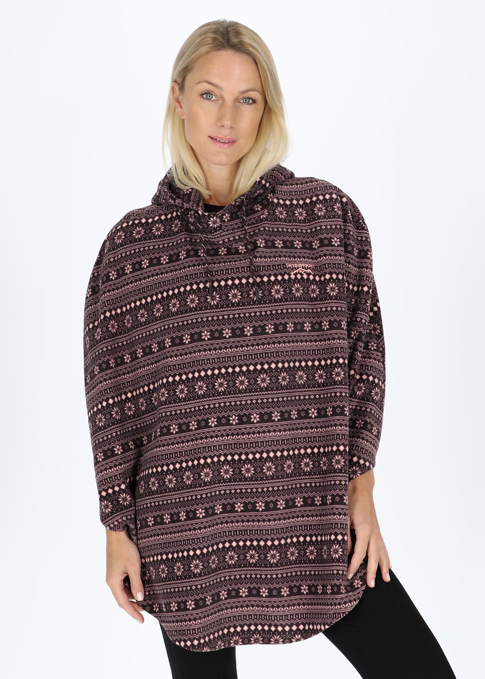 Idre Poncho Ii W, Burgundy/Lt Pink, Onesize,  Fleecetröjor