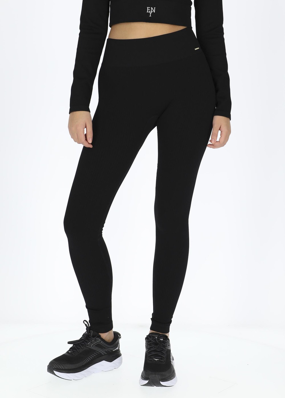 High Waist Rib Seamless Tights, Black, Xs/S,  Långa Tights