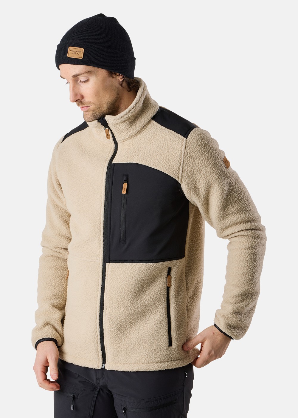 Nordkap Pile Jacket, Sand/Black, L,  Fleecetröjor