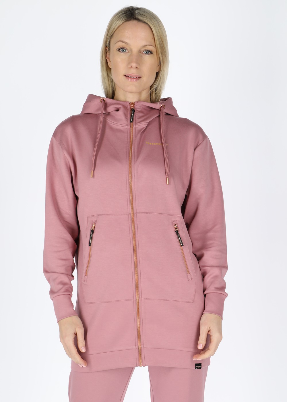 Lounge Long Zip Hood W, Dusty Rose, 34,  Hoodies