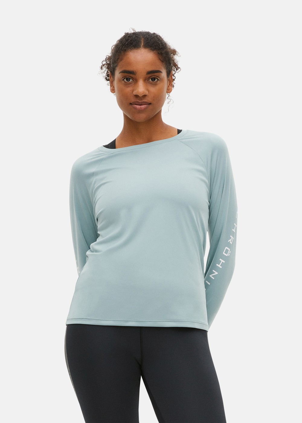 Active Logo Long Sleeve, Silver Blue, S,  Träningströjor