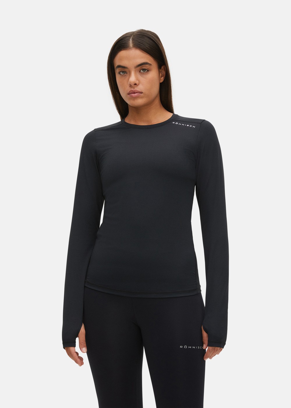 Jacquard Long Sleeve, Black, M,  Löpartröjor