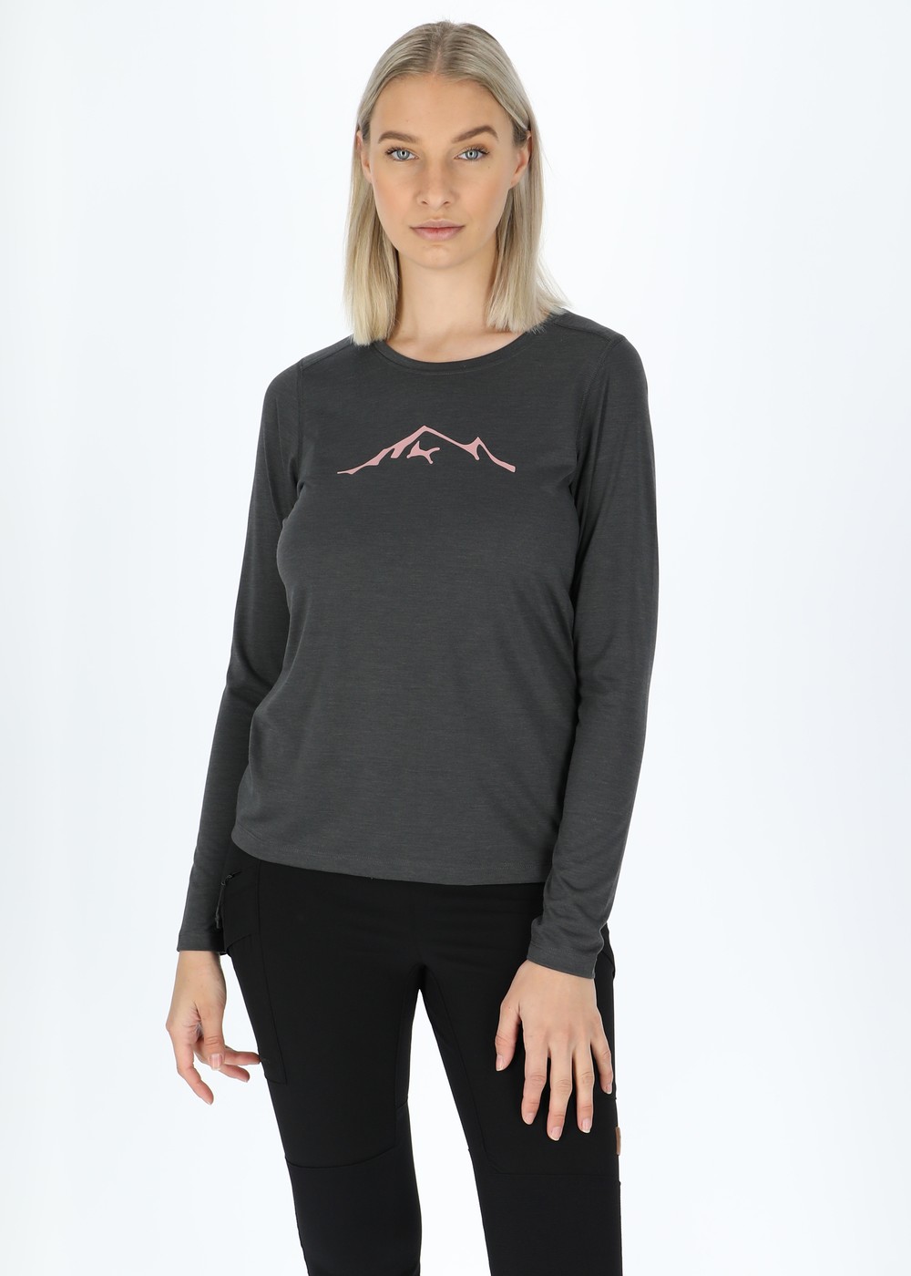 Trondheim Lyocell Long Sleeve W, Charcoal, 48,  T-Shirts