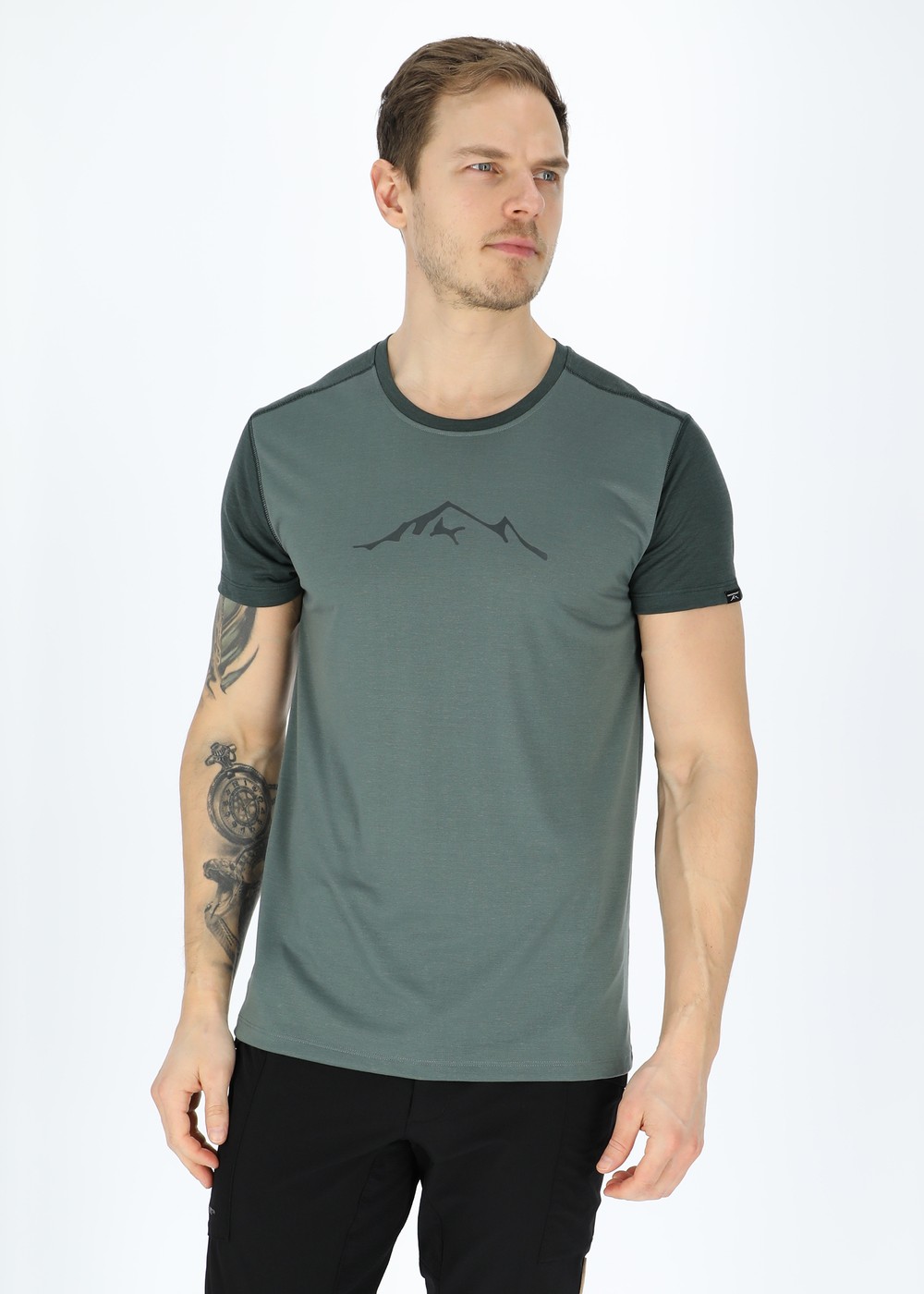 Trondheim Lyocell Tee, Olive/Dk Olive, S,  T-Shirts