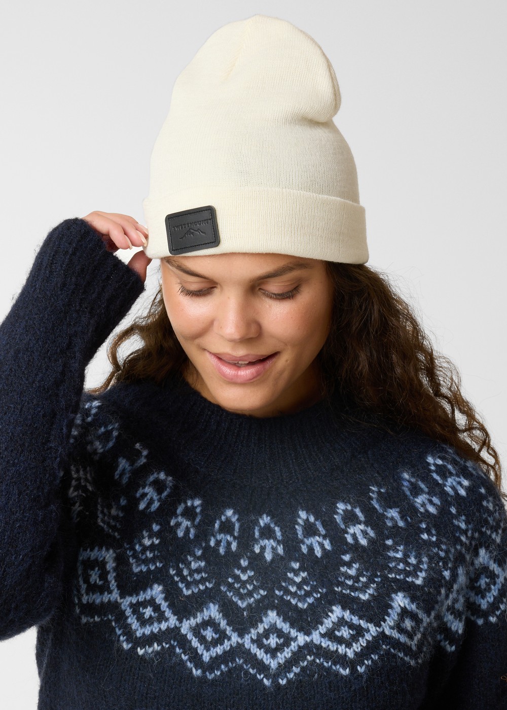 Nordic Wool Beanie, Offwhite/Black, Onesize,  Mössor