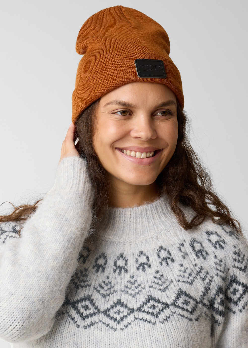 Nordic Wool Beanie, Almond/Black, Onesize,  Mössor