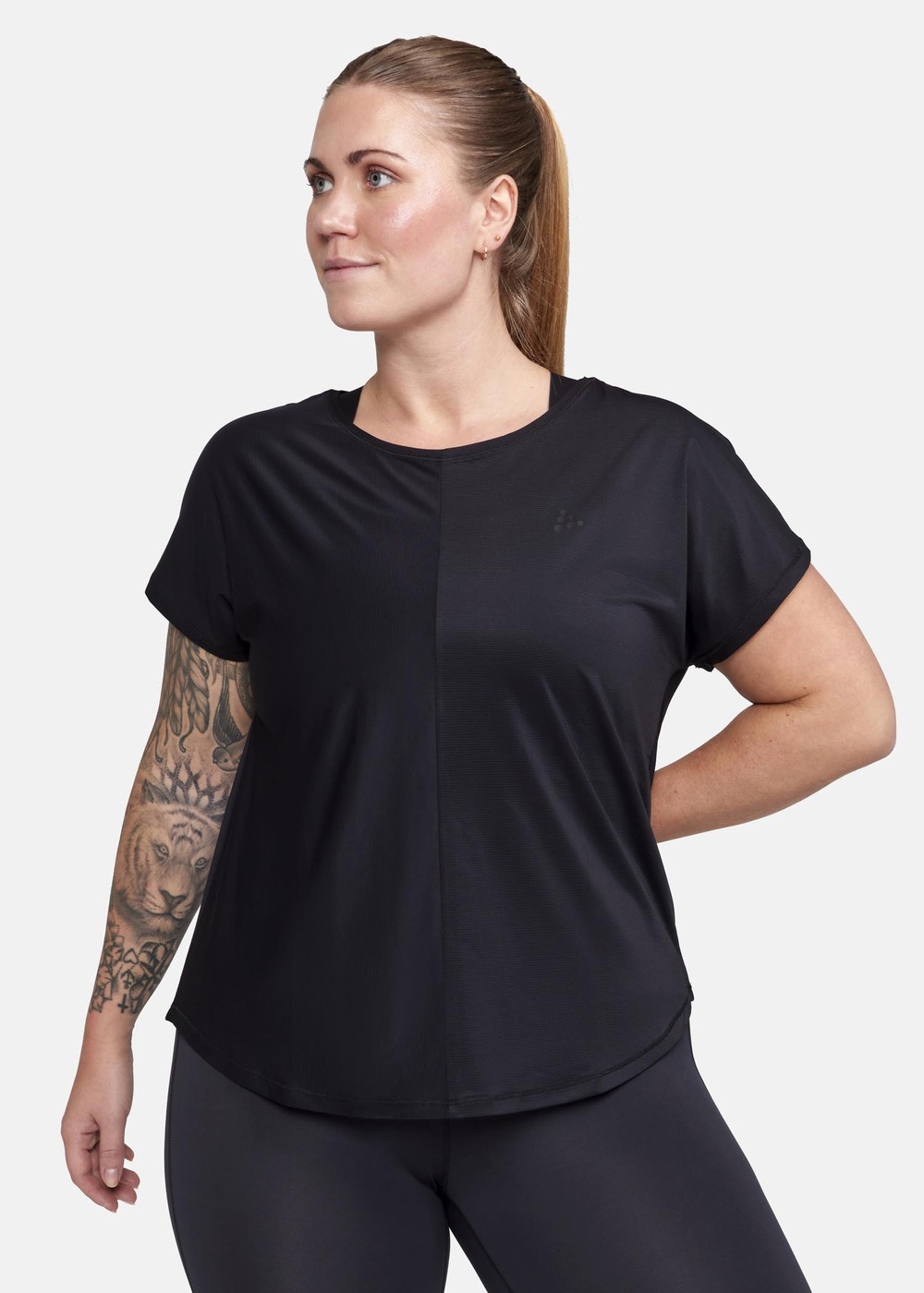 Core Essence Ss Plus Tee W, Black, 4x,  Löpar-T-Shirts