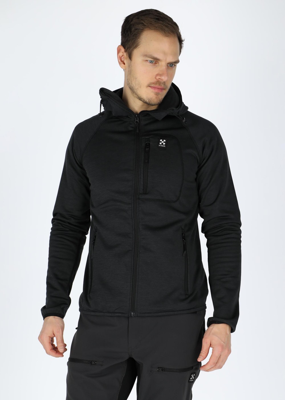 Colorado Stretch Melange Hood, Black Melange, M,  Hoodies