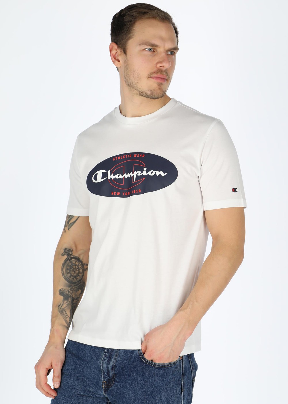 Crewneck T-Shirt, White, Xl,  T-Shirts