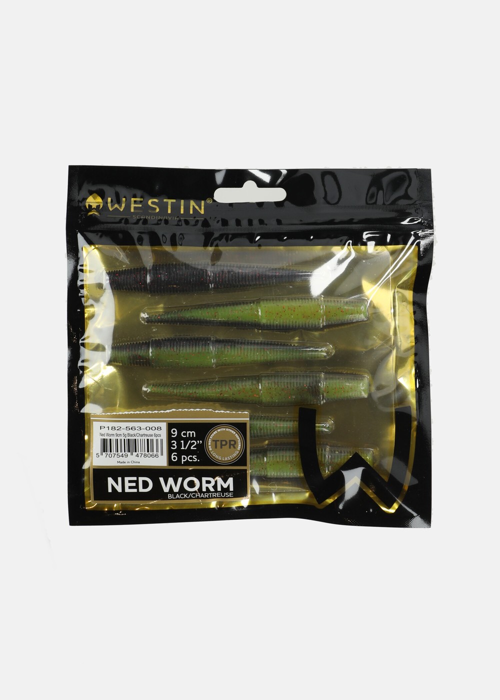 Ned Worm, Black/Chartreuse, 11,  Jiggar