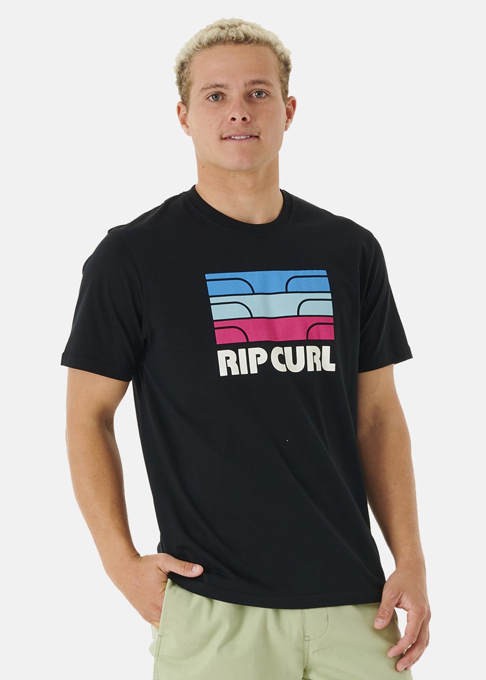 Surf Revival Waving Tee, Black, S,  T-Shirts