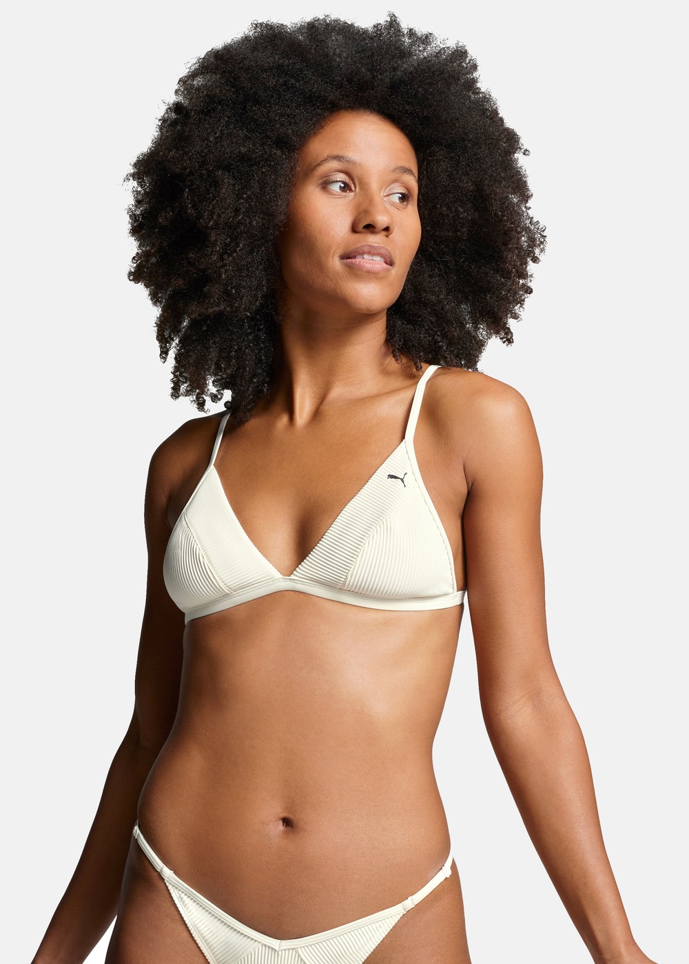 Puma Swim Women Ribbed Triangl, White Combo, Xs,  Badkläder